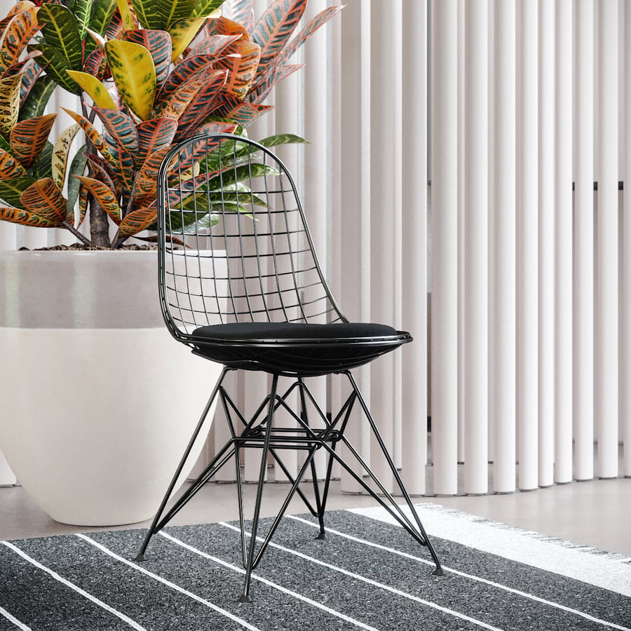 Replica Eames Scaffold καρέκλα μοντέλο, μαύρο