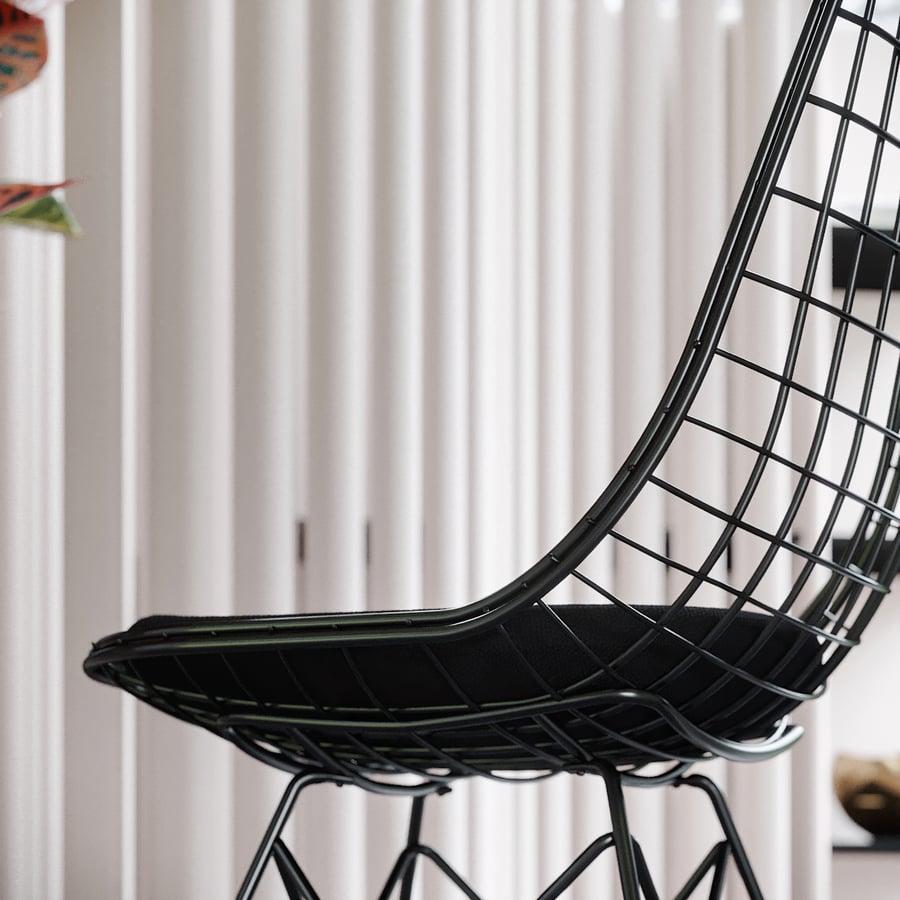 Replica Eames Scaffold καρέκλα μοντέλο, μαύρο