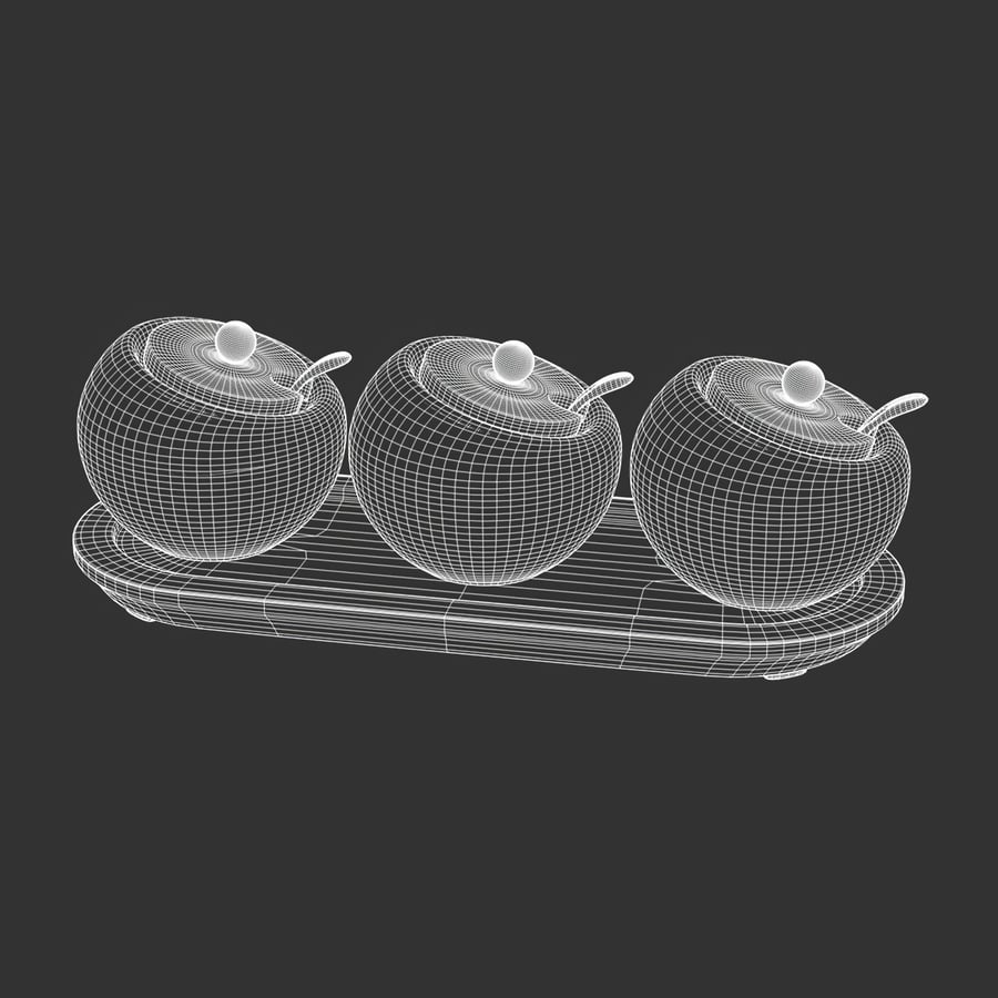 Set kruidenpotjes van keramiek en hout Modellen, Wit