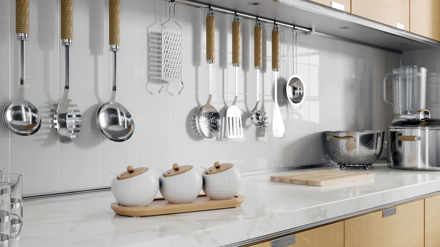 Set kruidenpotjes van keramiek en hout Modellen, Wit