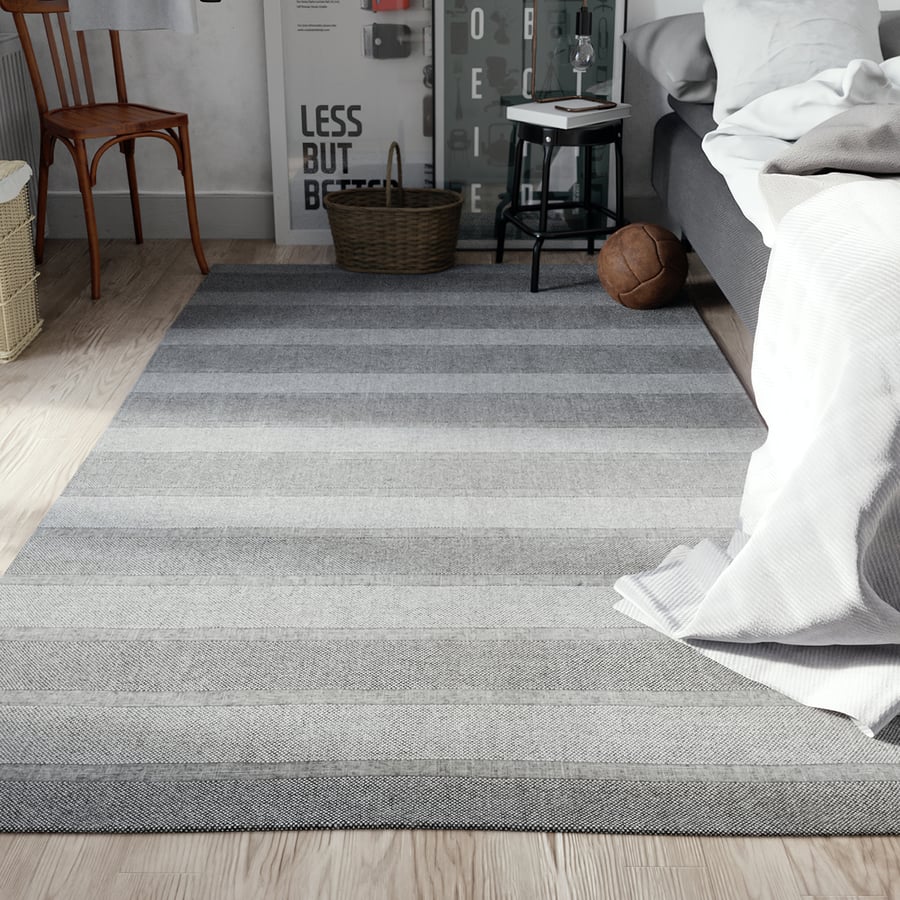 Sunset Stripe Designer Rug Model, Gray