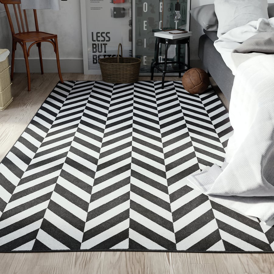 Harlequin Designer-Teppich Modell, Weiß &amp; Anthrazit