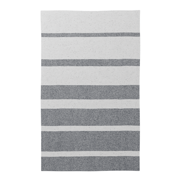 Alfombra de diseño modelo Shoreline de rayas finas, blanca y gris