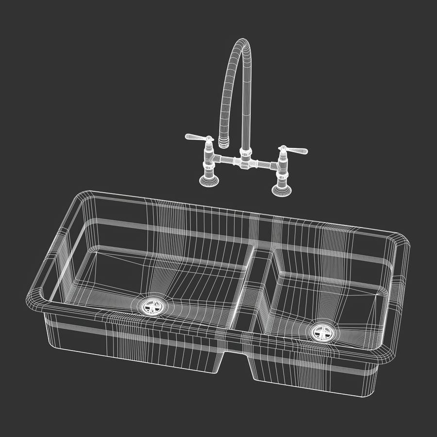 Lavello da cucina a doppia vasca in acciaio inox rialzato Modello