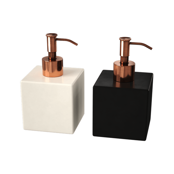 Model Set Dispenser Sabun Kamar Mandi, Hitam &amp; Putih