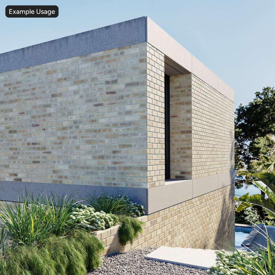 Dragfaced Running Bond Brick Wall Texture, Tan