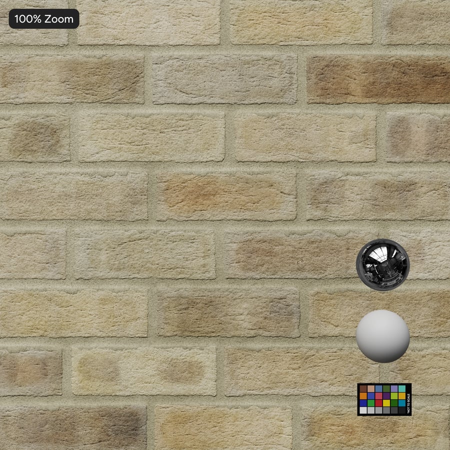 Dragfaced Running Bond Brick Wall Texture, Tan