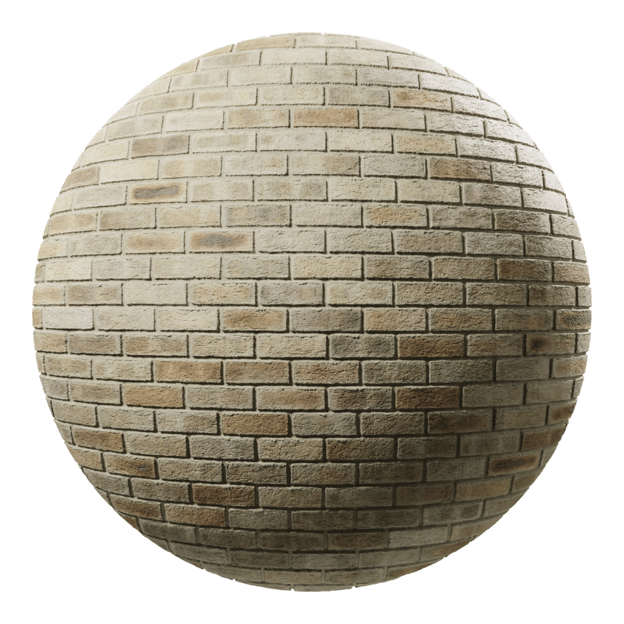 Dragfaced Running Bond Brick Wall Texture, Tan