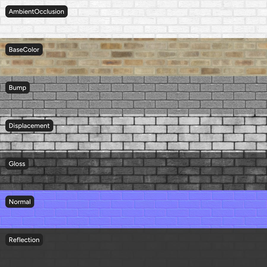 Dragfaced Running Bond Brick Wall Texture, Tan