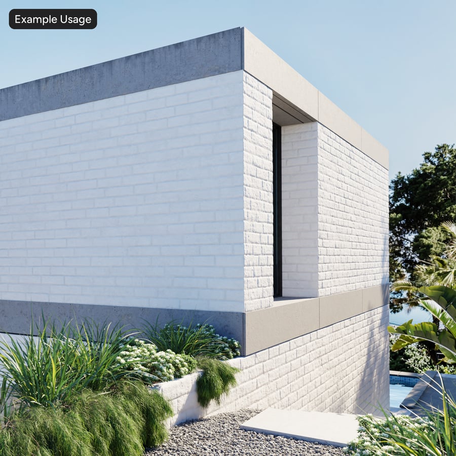 Running Bond Painted Bond Brick Wall Texture, White