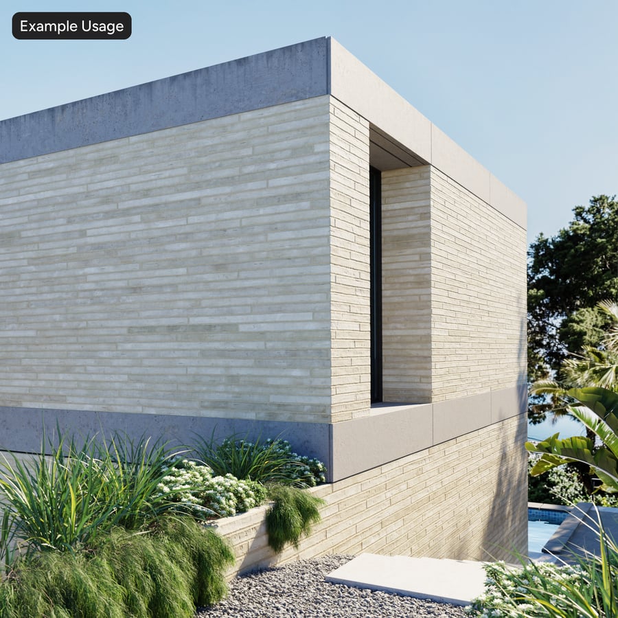 Long Slim Roman Rusticated Bond Brick Wall Texture, Beige