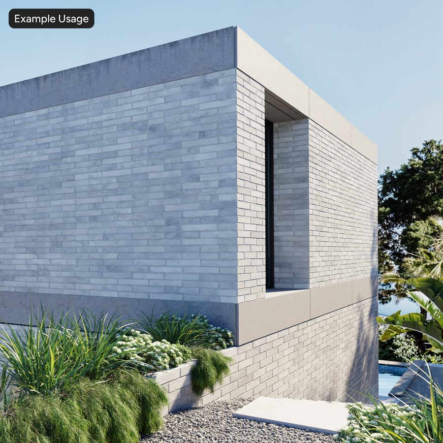 Dragfaced Running Bond Brick Wall Texture, Gray