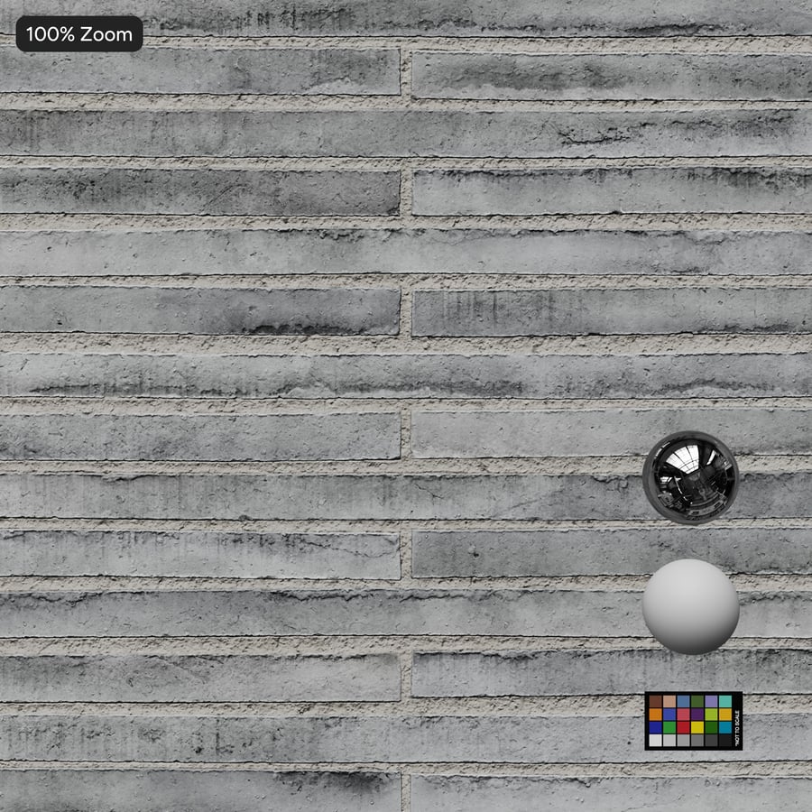 Texture Muro di Mattoni Rustici Lunghi e Sottili a Correre, Grigio