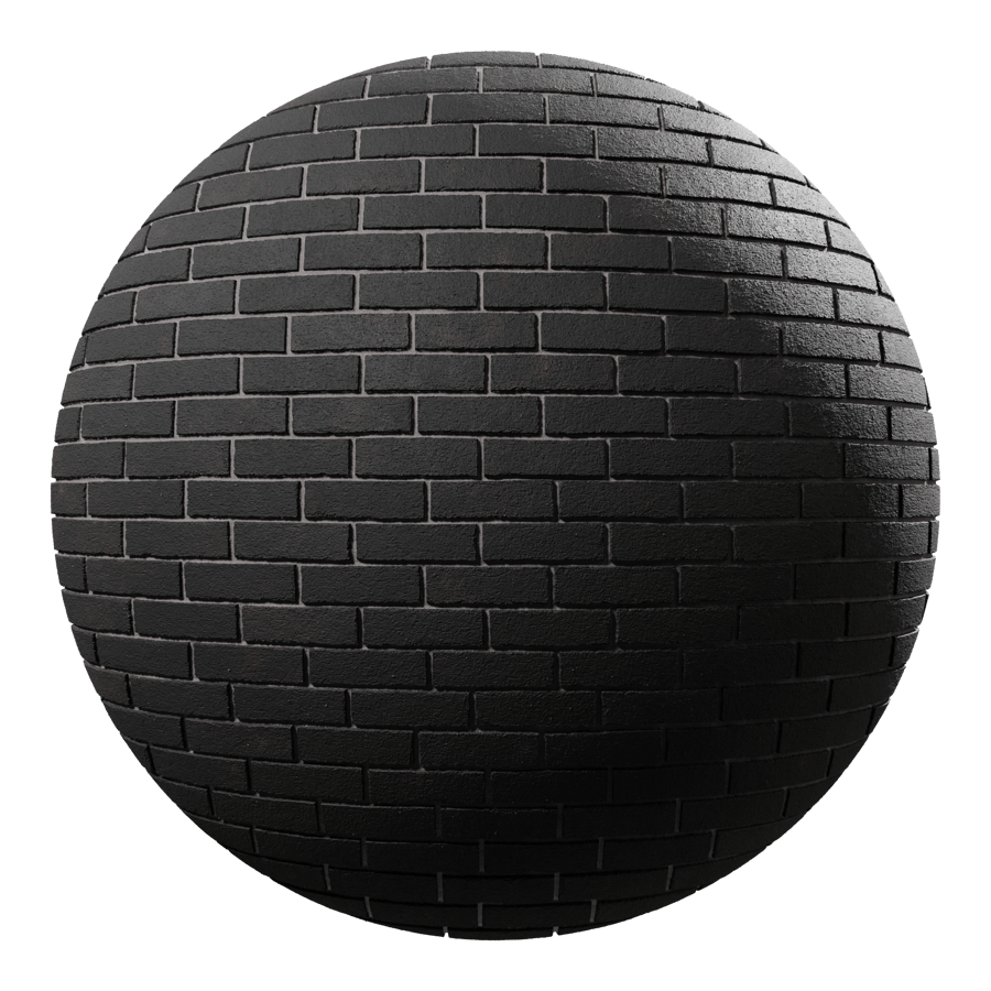 Sandfaced Running Bond Bond Brick Wall Texture, Black
