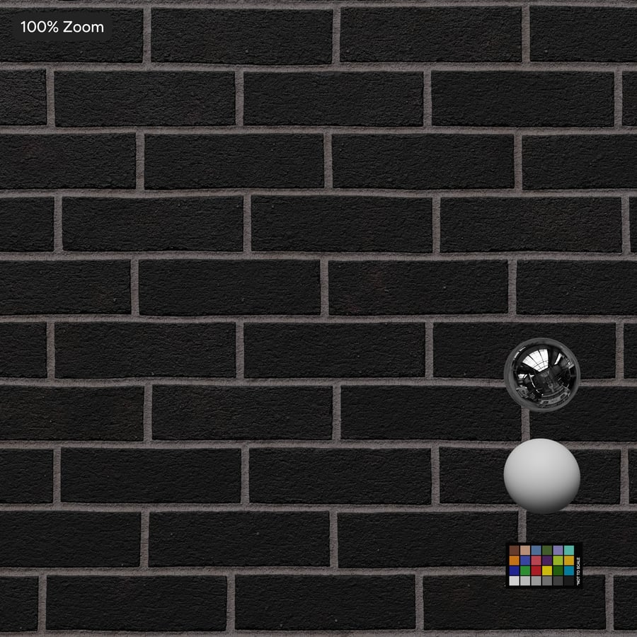 Sandfaced Running Bond Bond Brick Wall Texture, Black