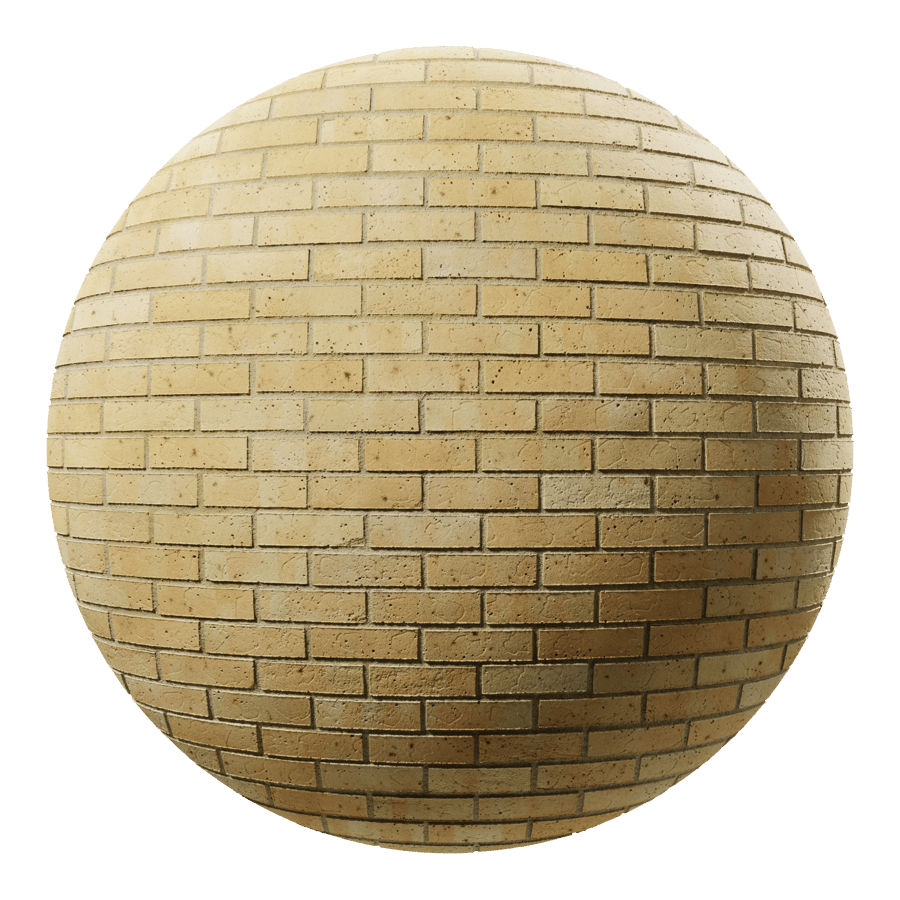 Spotted Running Bond Brick Wall Texture, Yellow