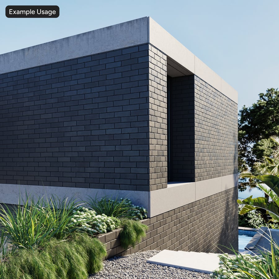 Painted Running Bond Brick Texture, Black