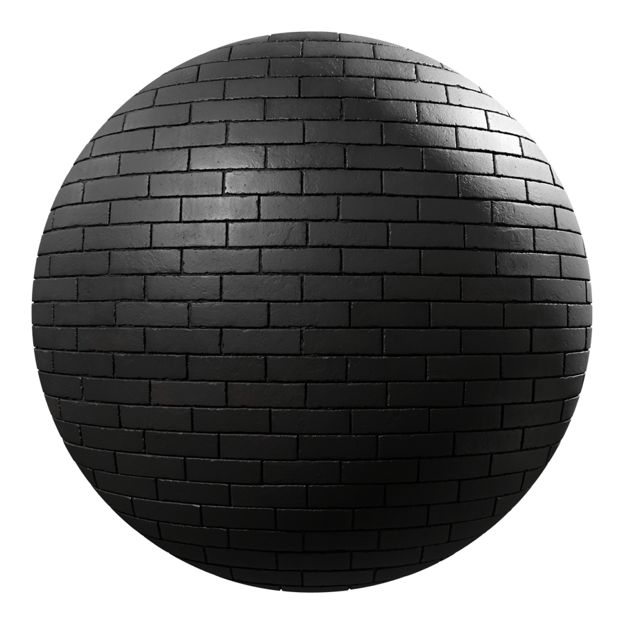 Painted Running Bond Brick Texture, Black