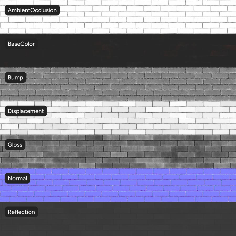 Painted Running Bond Brick Texture, Black