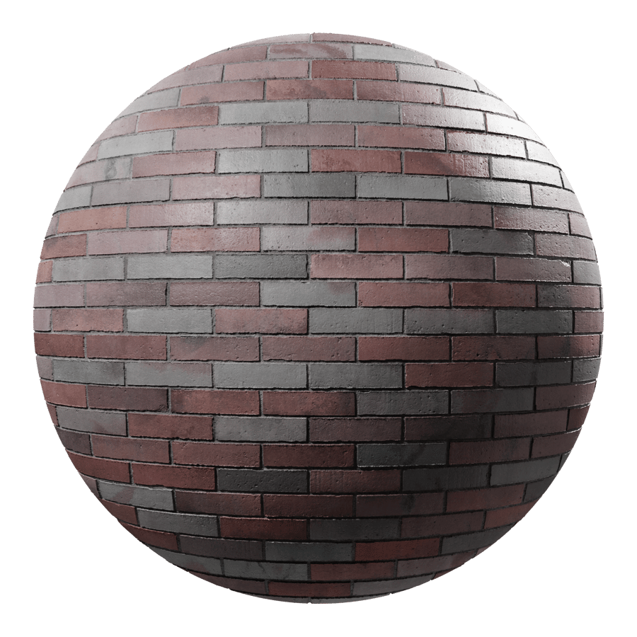 Dragfaced Running Bond Brick Wall Texture, Multicolored
