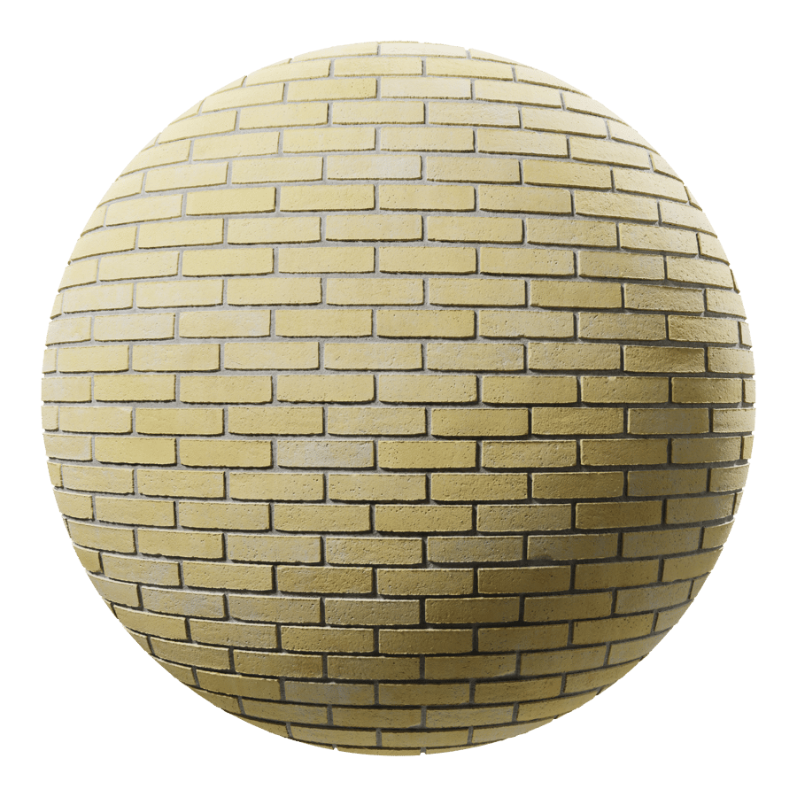 Sandfaced Running Bond Brick Wall Texture, Yellow