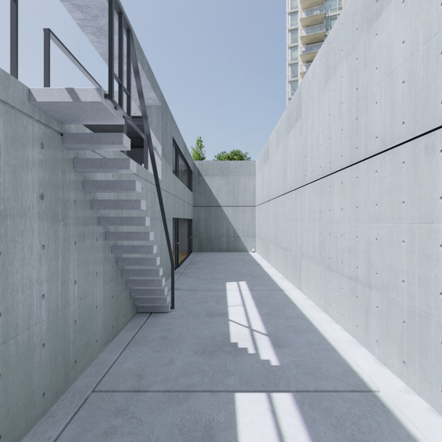 City Condo Courtyard Clear Day Outdoor Sky HDRI