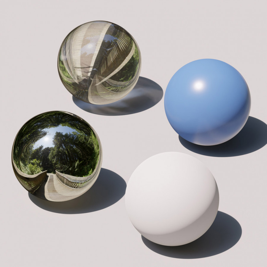 Лесной мост в ясный день на открытом небе HDRI