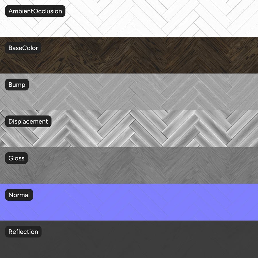 Herringbone Ash Wood Board Texture, Dark Brown