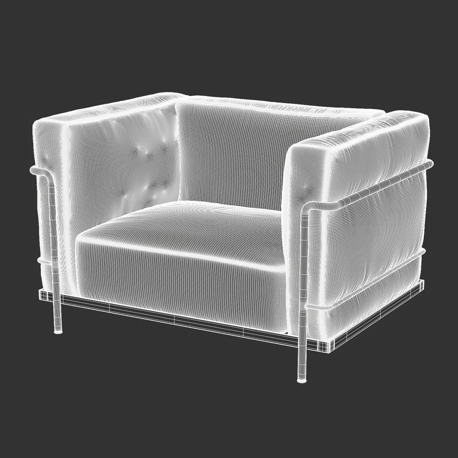 Réplica do modelo de poltrona Le Corbusier Grand Confort, preto