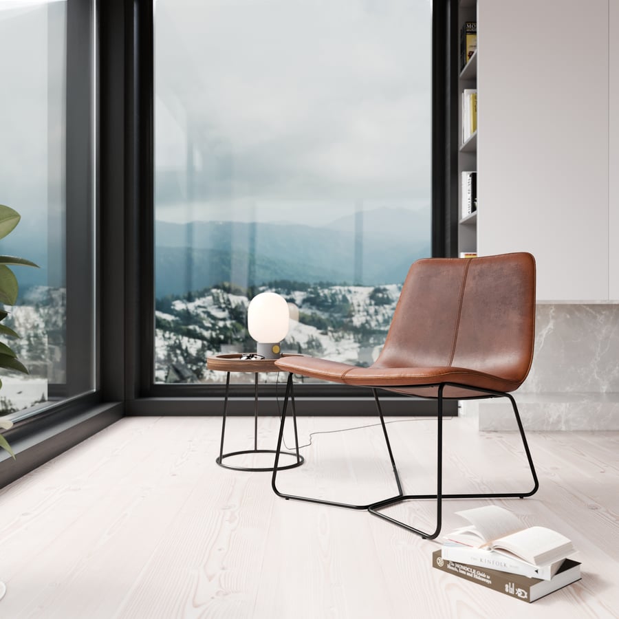 Replika West Elm Zion karosszék modell, barna
