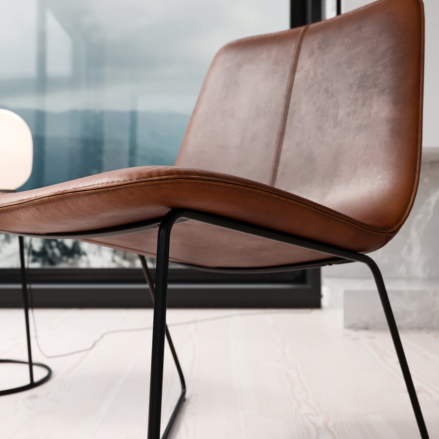 Replika West Elm Zion karosszék modell, barna
