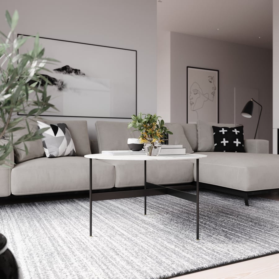 Márvány replika B&amp;B Italia Carrara kávéasztal modellje