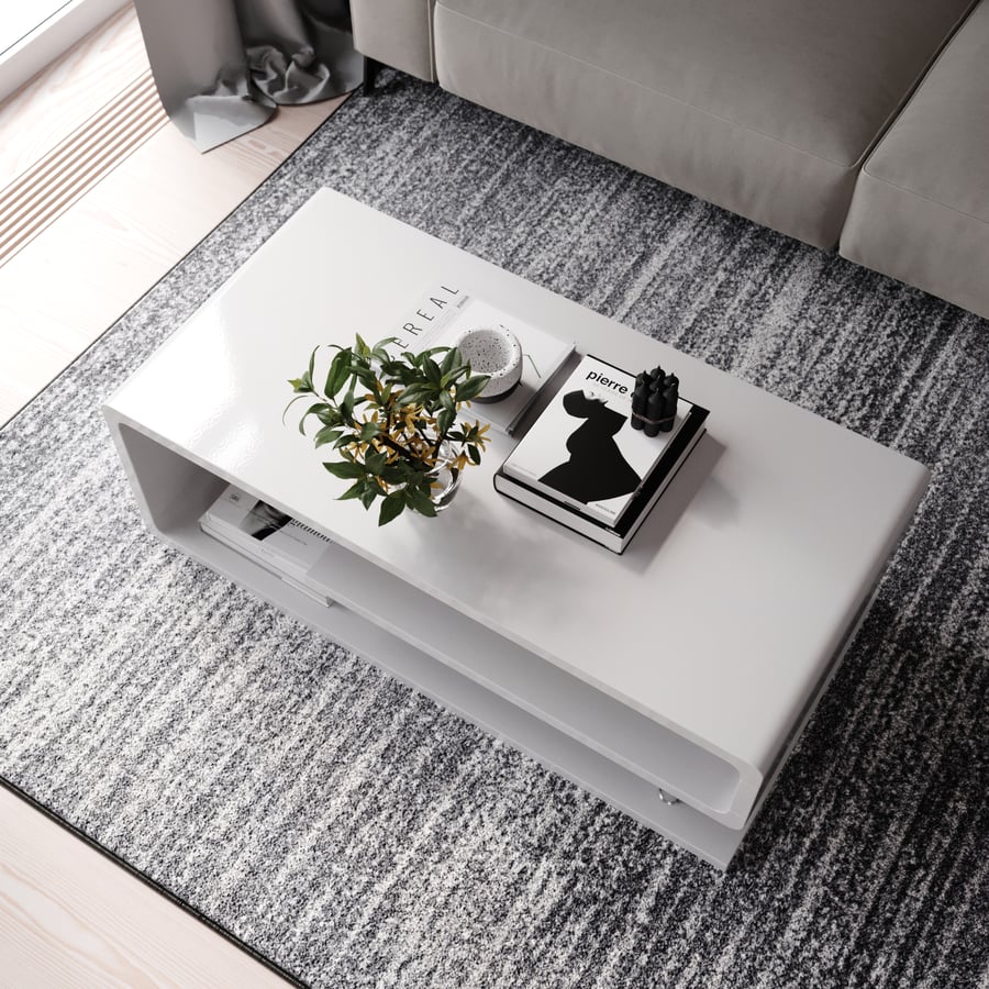 Replica Sublime Zeitgenössische Couchtisch Modell, Weiß