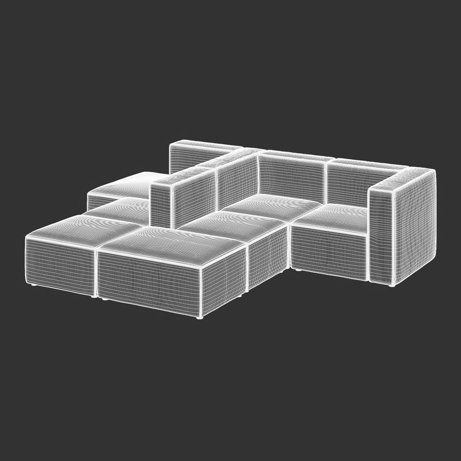 Réplique du modèle de canapé modulaire EC1, gris pâle
