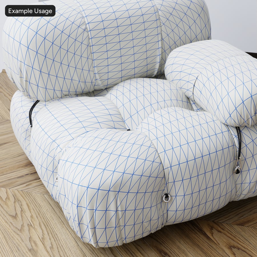 Geometric Triangle Pattern Upholstery Fabric Texture, Cream & Blue