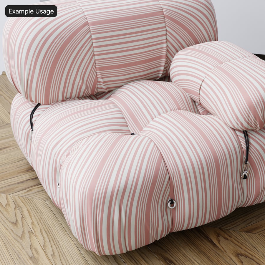Tkanina tapicerska Carmen Stripe Pattern Texture, łososiowo-różowo-kremowa