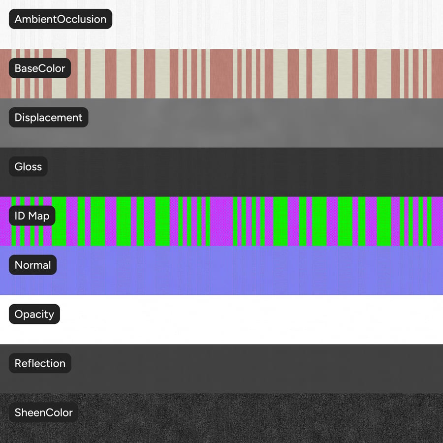 Tkanina tapicerska Carmen Stripe Pattern Texture, łososiowo-różowo-kremowa