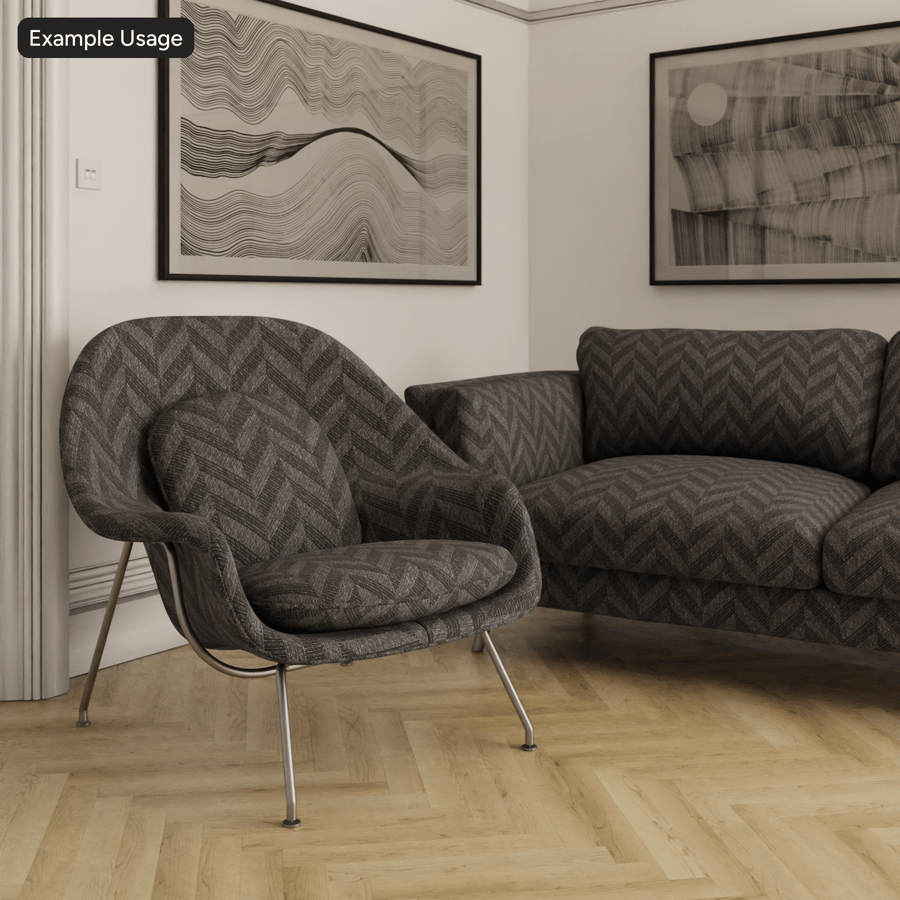Lazarus Lupine Pattern Upholstery Fabric Texture, Charcoal Grey