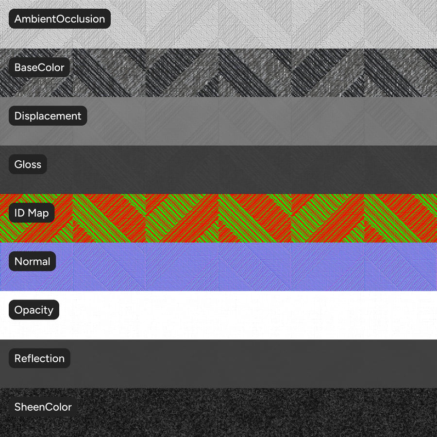 Lazarus Lupine Pattern Upholstery Fabric Texture, Charcoal Grey