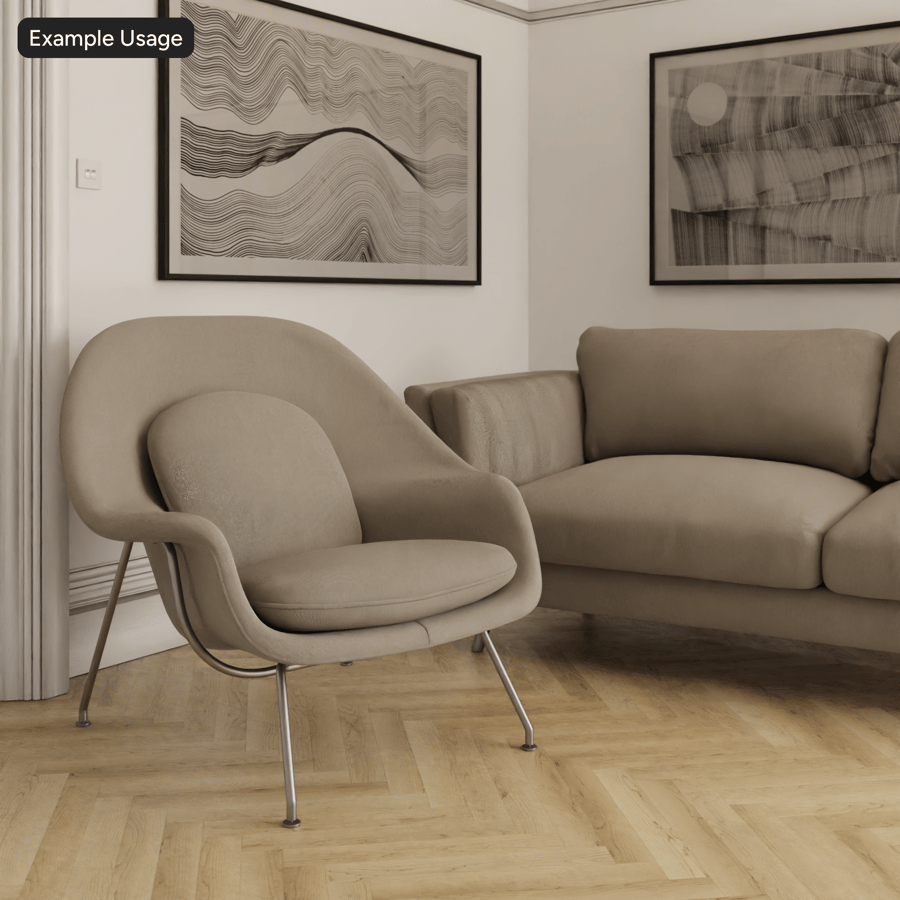 Tecido para estofos Vitra Mello com textura de trama simples, bege frio