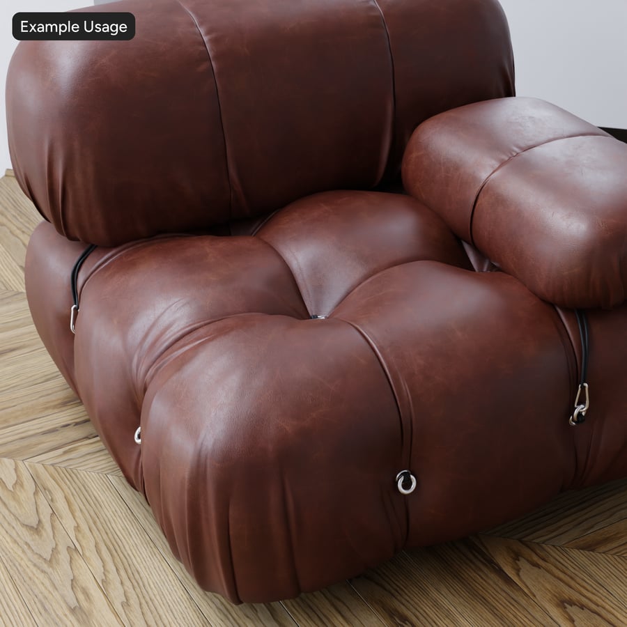 Waxy Full-Aniline Horsehide Leather Texture, Chocolate Brown