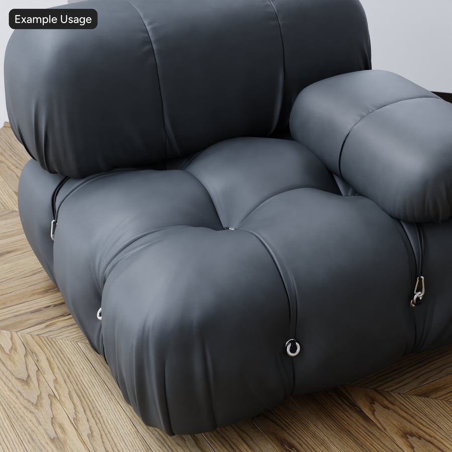 Tekstur Kulit Domba Full Grain, Hitam