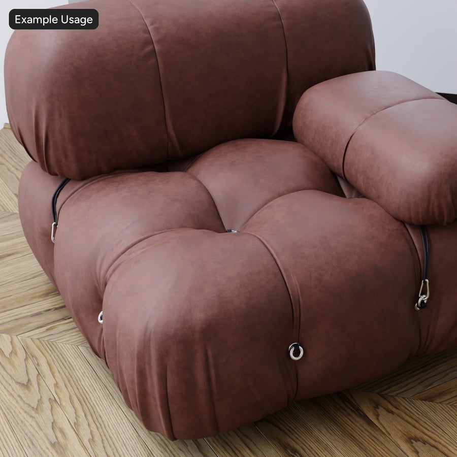 Splitleer met vintage structuur, chocoladebruin