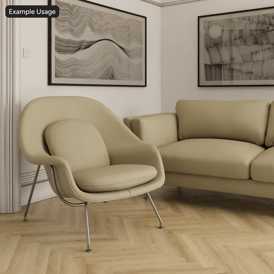 Tela de tapicería de lino con textura de sarga en zigzag, beige arena