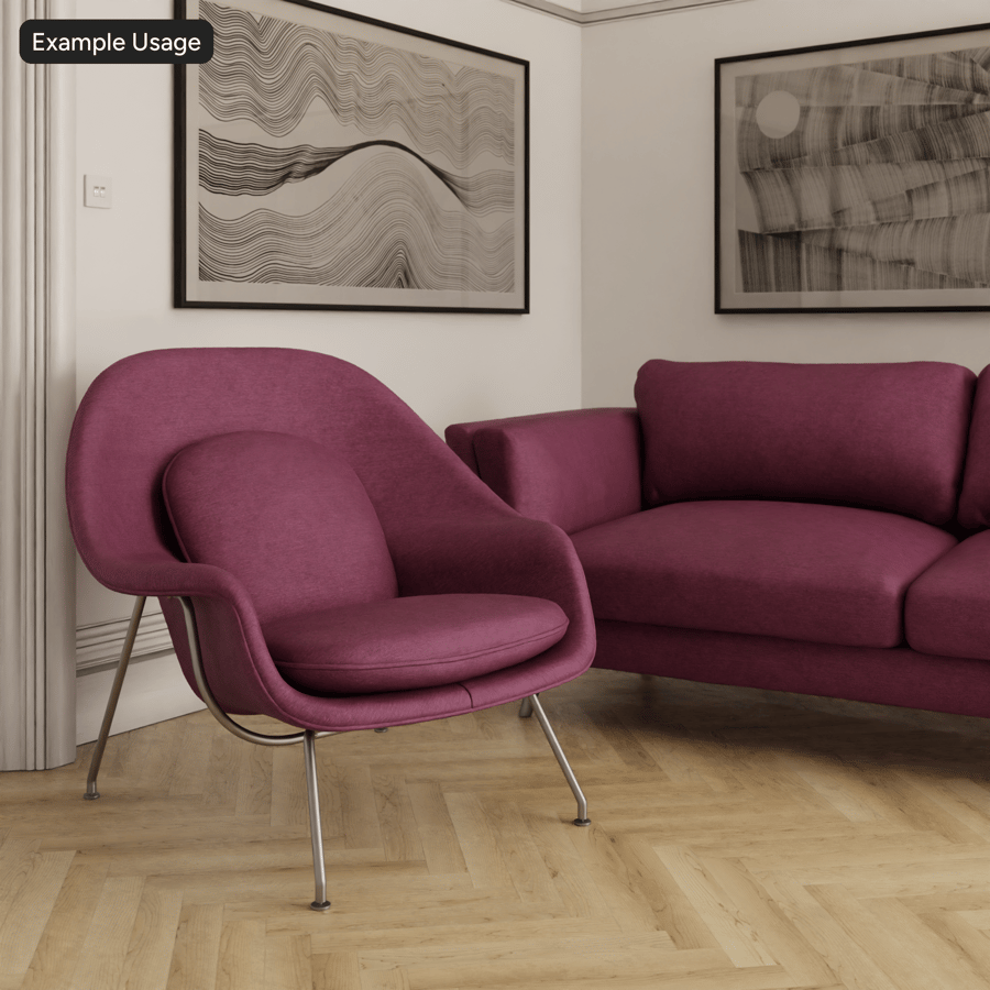 Vải bọc nội thất polyester dệt trơn Ruby, màu tím