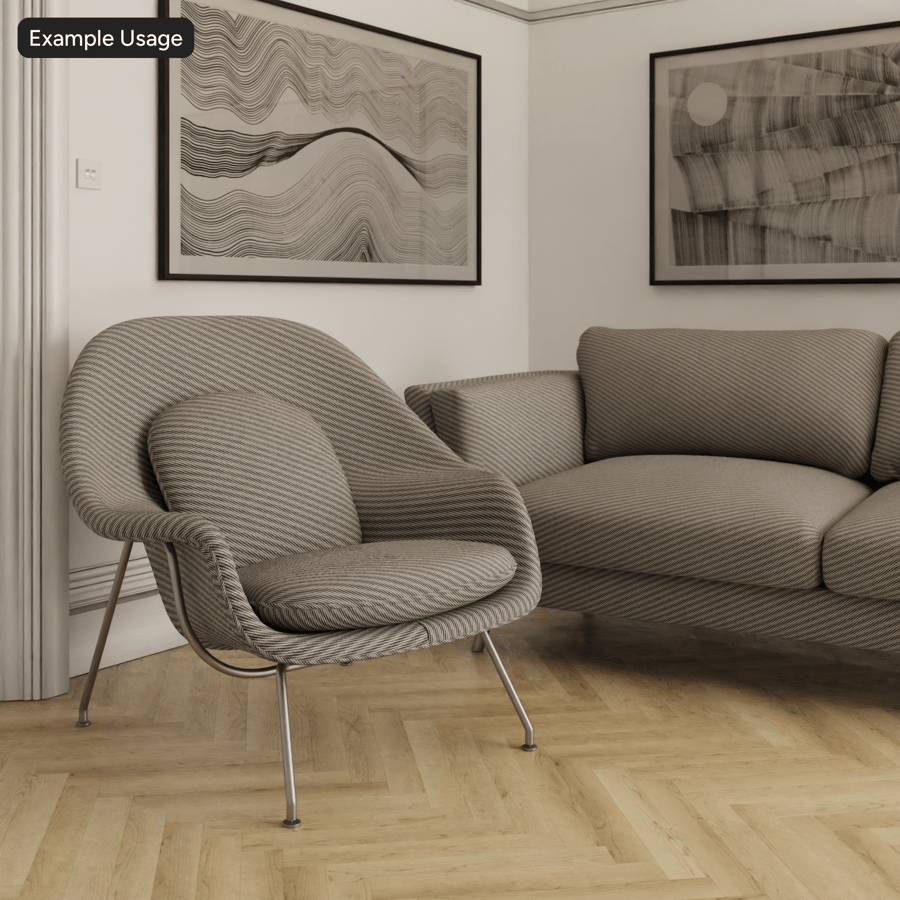 Textura čalounické tkaniny Ripple Weave, šedá
