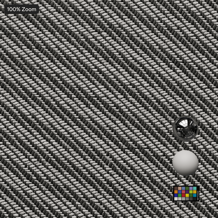 Textura čalounické tkaniny Ripple Weave, šedá