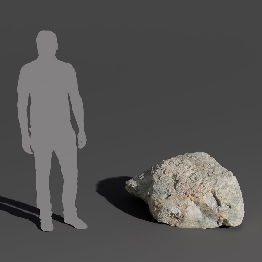 Pale Dimpled Low Large Rock Boulder Model (modèle de bloc rocheux)