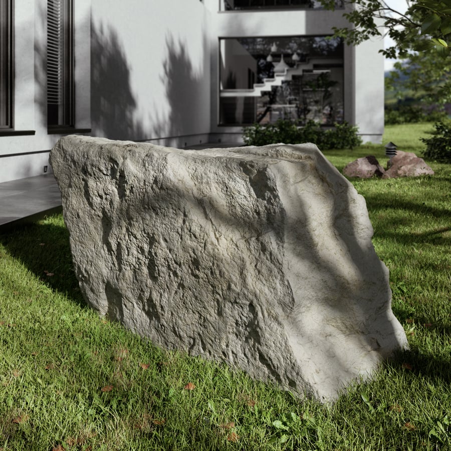 Pale Diamond Rippled Large Rock Boulder Modell
