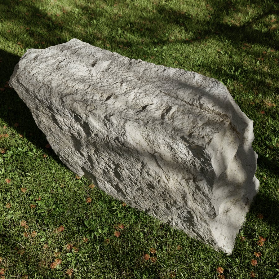 Pale Diamond Rippled Large Rock Boulder Modell